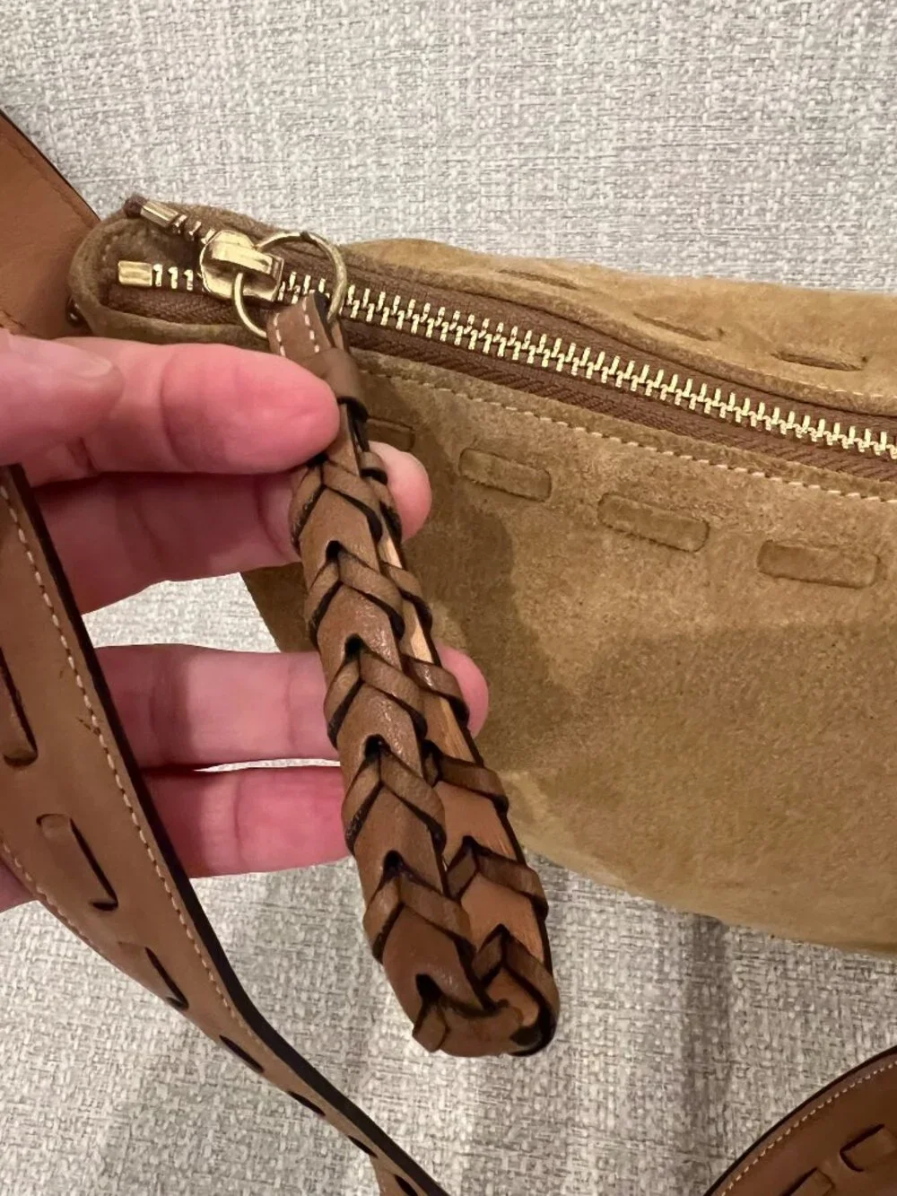 Vintage COACH Suede Leather Tan Messenger Shoulder Bag